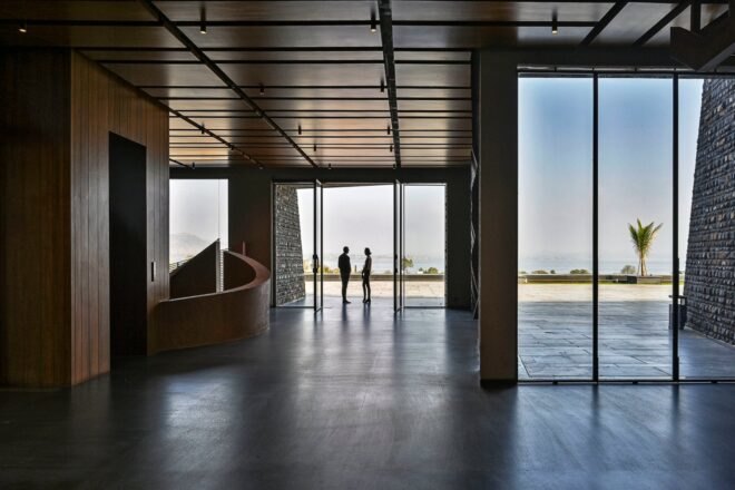 large interior of hotel lobby
