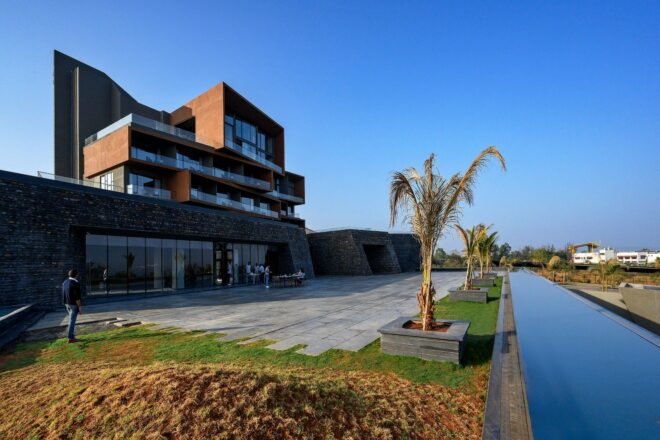 hotel located on the banks of a river