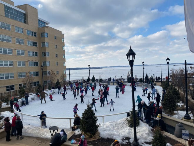 people skating in an ice rink