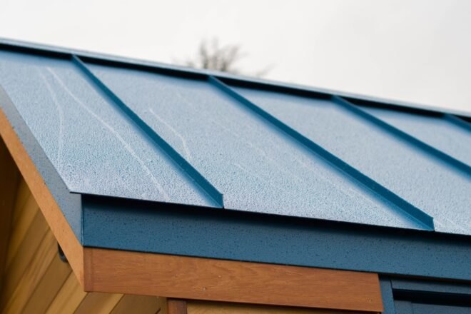 blue aluminum roof