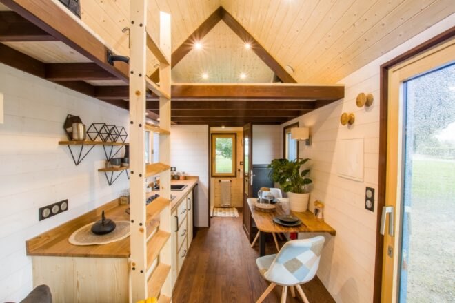 living room inside tiny home