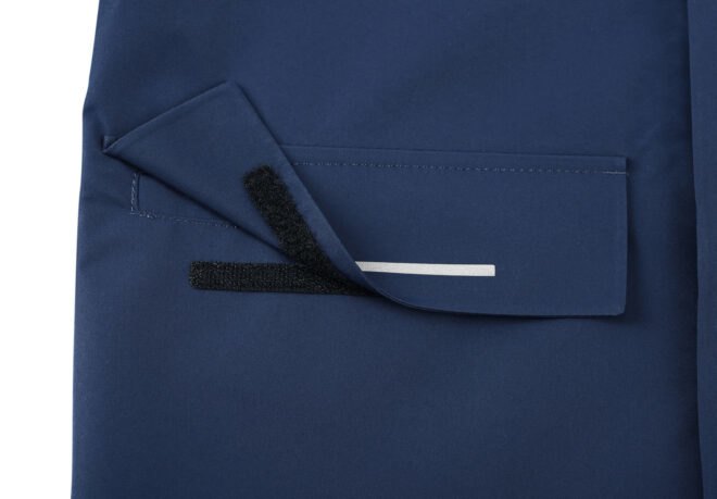 hook-and-loop fastener on a jacket pocket