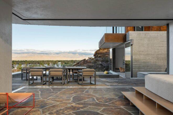 interior great room with sliding glass doors