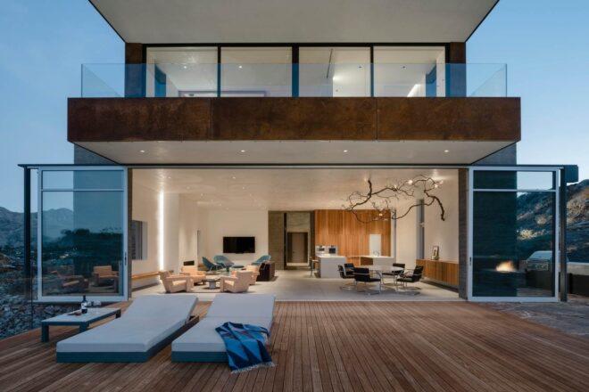 open-air deck leading into large great room