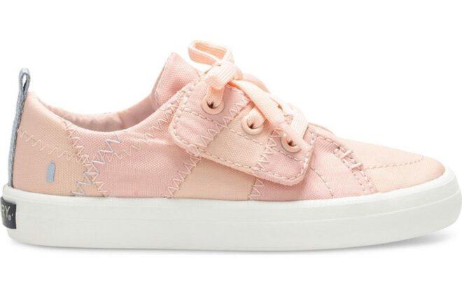 girl's pink shoe with laces