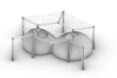 drawing of architectural project with two domes