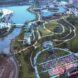 aerial view of waterfront landscape