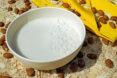bowl of homemade almond milk