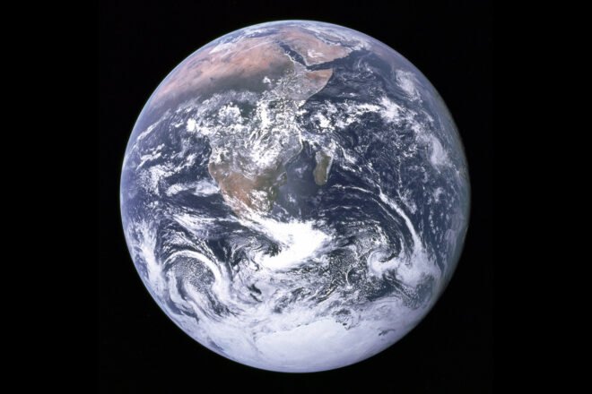 satellite image of Earth in space