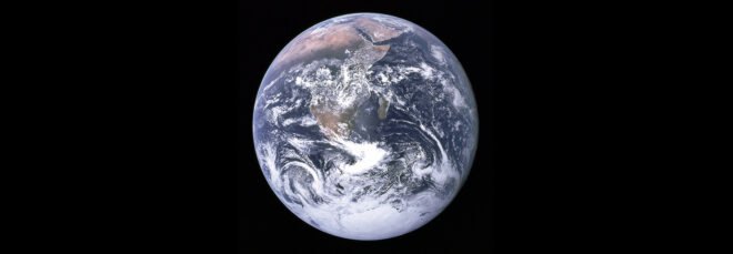 satellite image of Earth in space