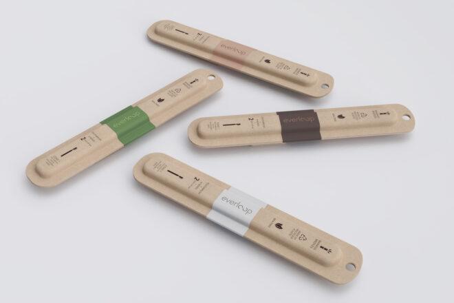 tan compostable packaging for toothbrushes