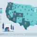a map detailing the top ten states for tiny living in the United States