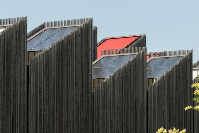 series of towers with solar panels