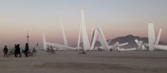 rendering of Burning Man installation made from recycled wind turbine blades