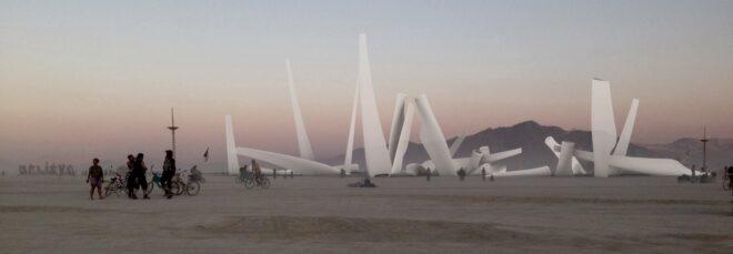 rendering of Burning Man installation made from recycled wind turbine blades