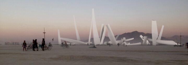 rendering of Burning Man installation made from recycled wind turbine blades