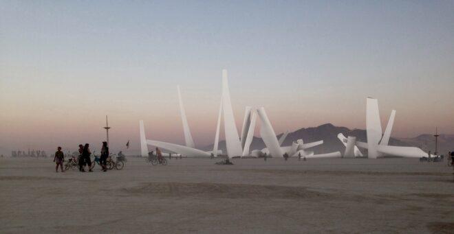 rendering of Burning Man installation made from recycled wind turbine blades