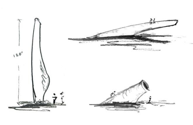sketch of individual wind turbine blades