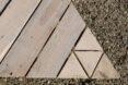 triangular wooden base of raft