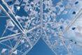 screen of delicate origami paper forms