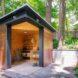 small shed with opened doors