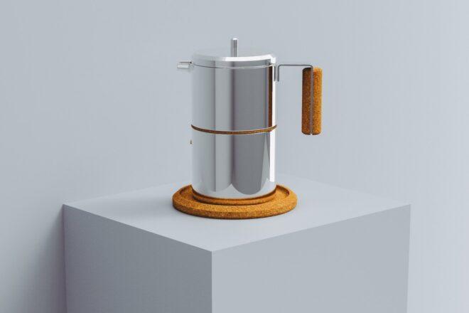 Espresso maker with cork base