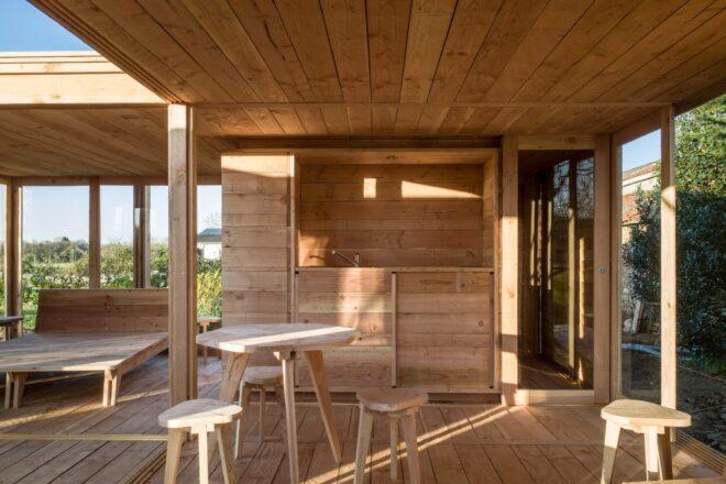 all wood interior of tiny home
