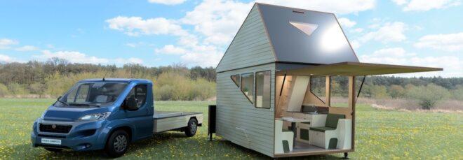 tiny camper with two stories