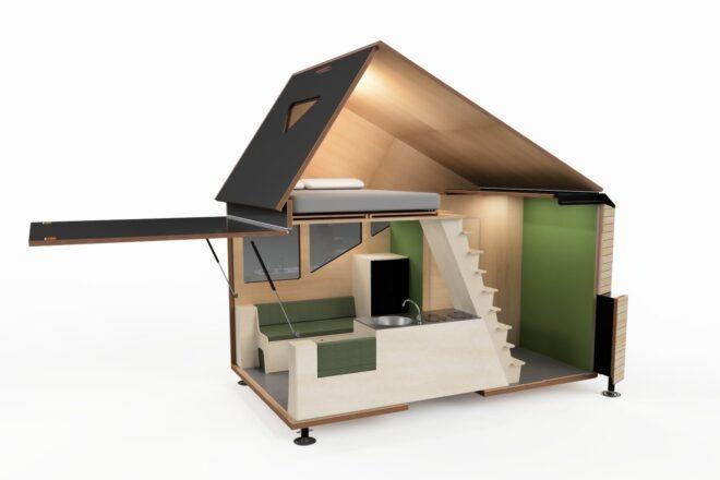 section view of pop-up camper