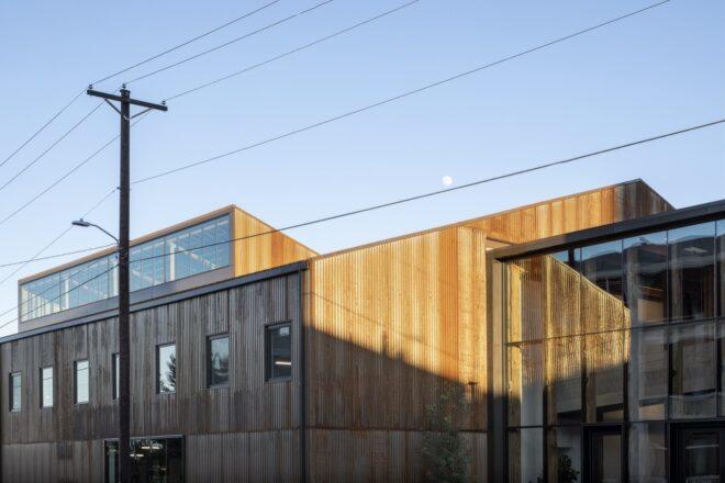 close up of weathered steel cladding