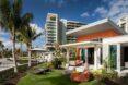 grounds of elegant hotel in sunny location