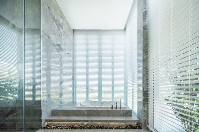 modern bathroom bathed in natural light