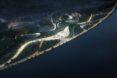 rendering of curving walkways on a waterfront