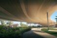 rendering of long, winding covered walkway
