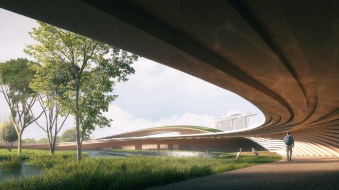 rendering of long winding walkways