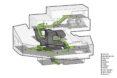 3D diagram of chalet filled with greenery