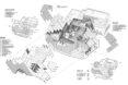 3D diagram of different rooms and components of a massive chalet