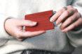 card holder with a wood pattern