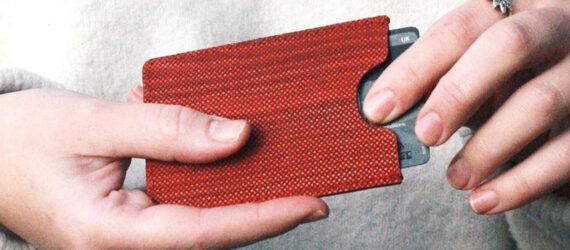 card holder with a wood pattern