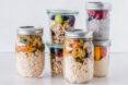 glass jars full of pre-cooked meals