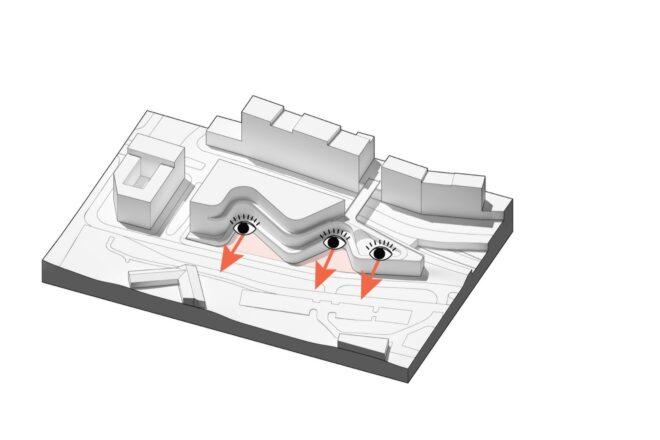 diagram of observation points on a tall building