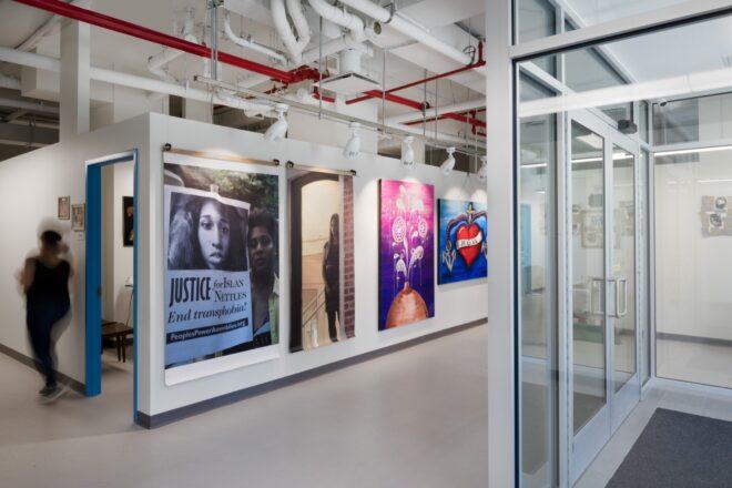 large art works on a white wall