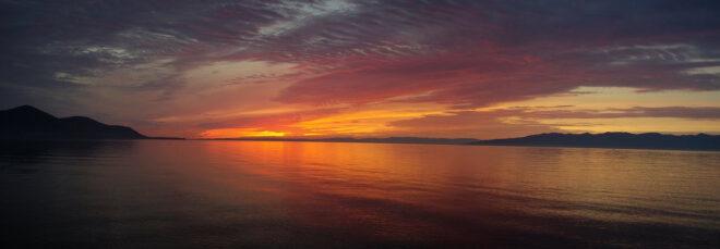 Sunset on Lake Baikal in Siberia