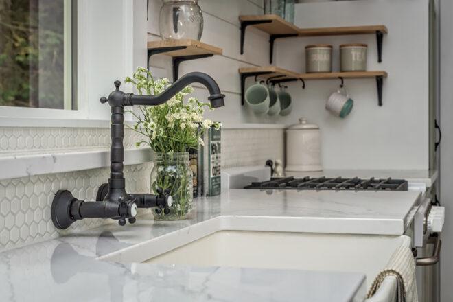 close up of the sink in the kitchen