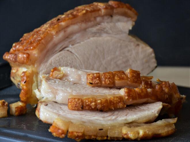 roasted pork slices