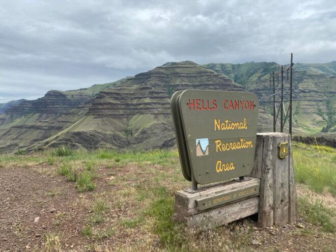 Hells Canyon National Recreation Area welcome sign