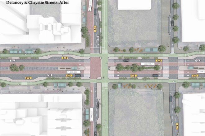 aerial diagram of streets with narrow lanes