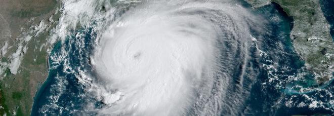 satellite image of Hurricane Laura heading toward Louisiana
