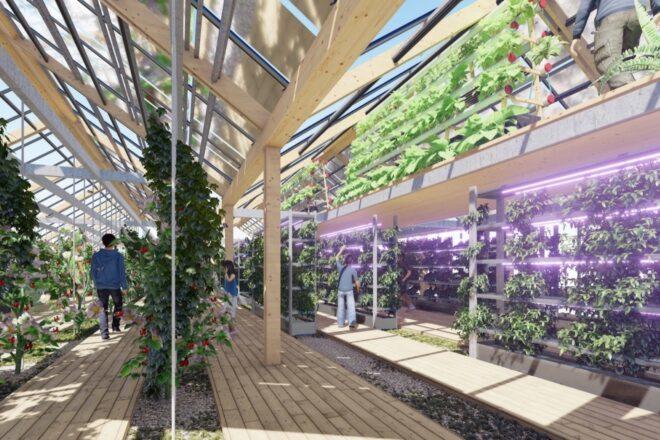 rendering of rooftop greenhouse