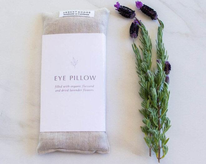 lavender next to scented eye pillow